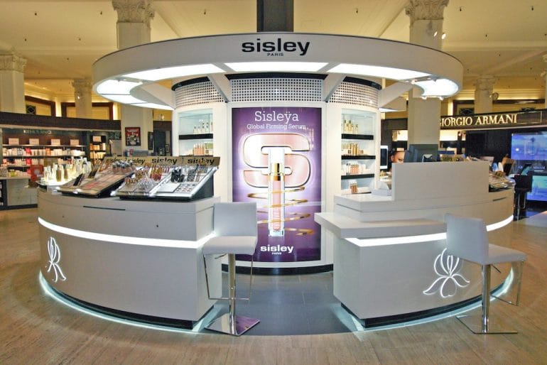 Punto de venta Sisley en una perfumería