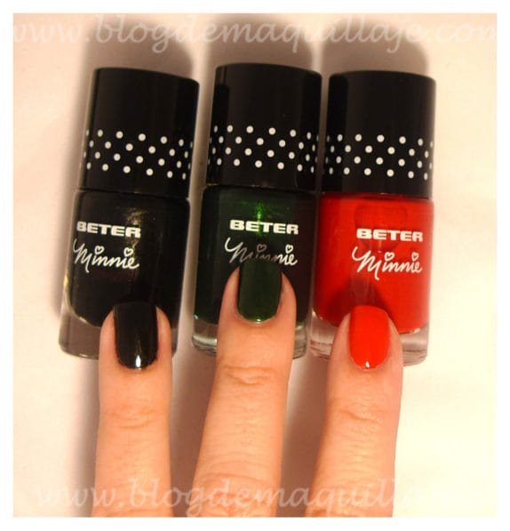 Mi selección de esmaltes Minnie Makeup: negro, verde y rojo