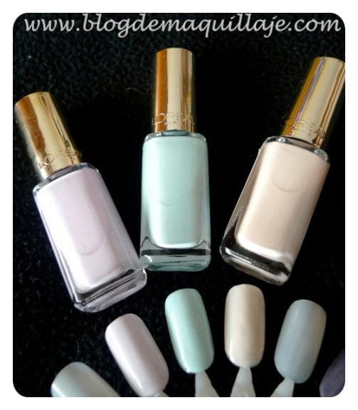 Esmaltes de uñas Les Blancs de L'Oréal: de izquierda a derecha: 